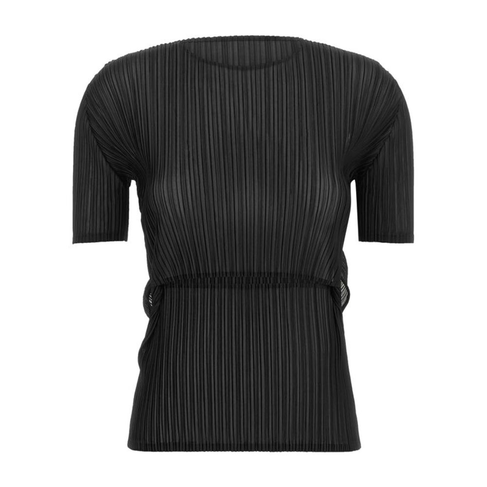 Issey Miyake Black Polyester Pattern Women's Shirt